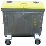 Container metalic zincat la cald 1100 L cu orificiu pentru PET/ STICLA 